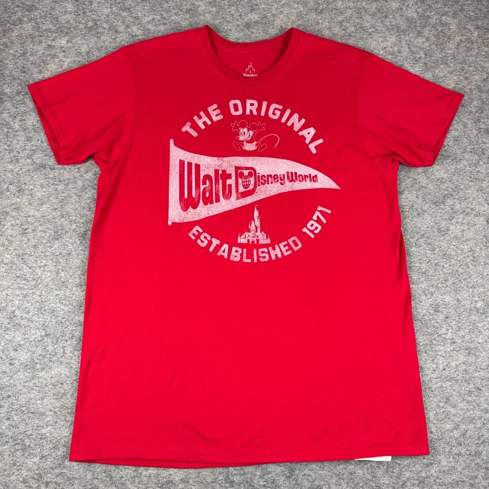 Disneyland Resort Walt Disney World By Hanes T-Shirt Tee Red Adult Mens Large L
